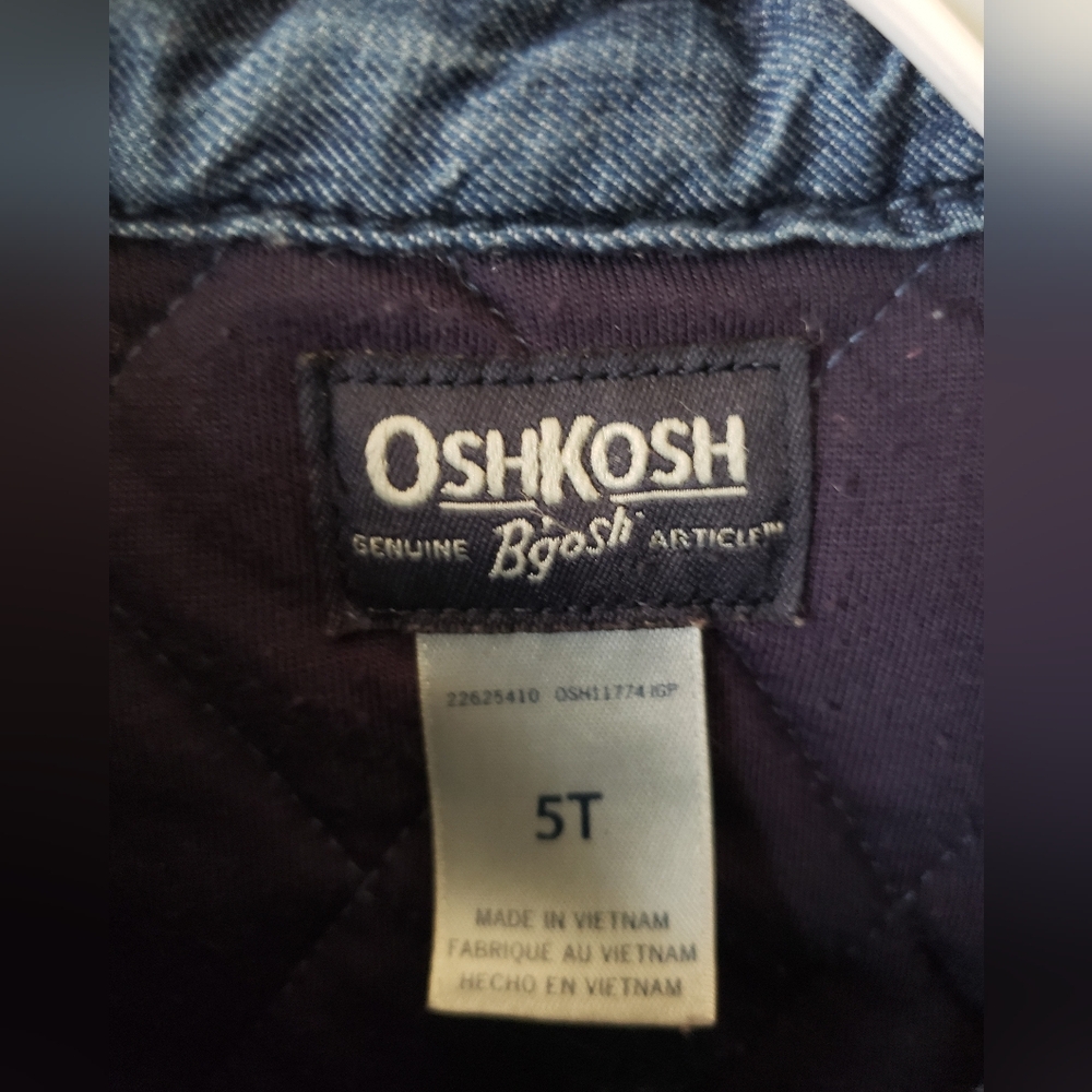 OshKosh B'gosh Kids Quilted Blue Jacket 5T - Picture 4 of 4